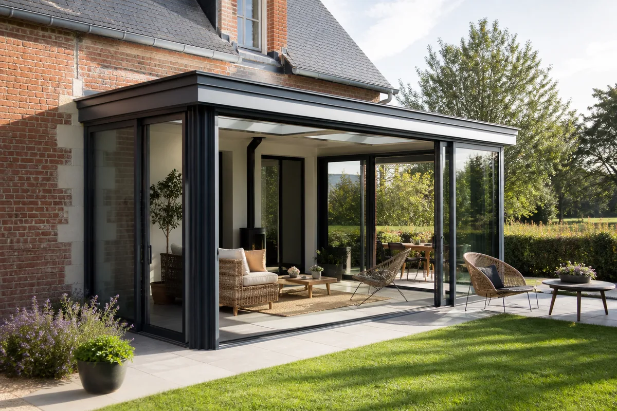 Véranda contemporaine : toiture, vitrage, orientation et budget
